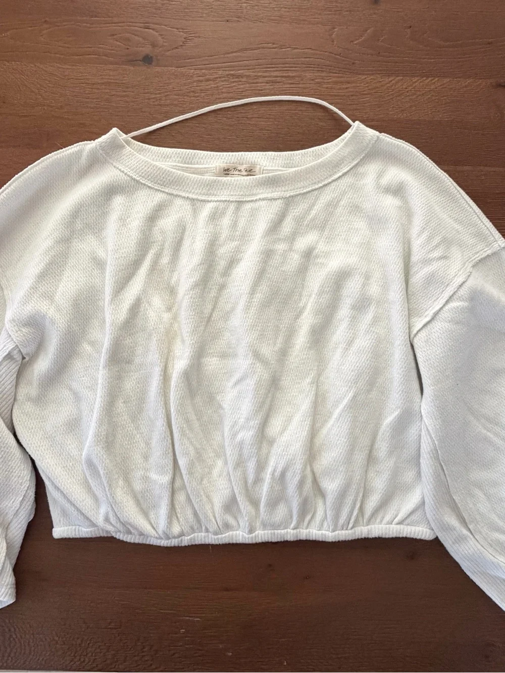 We The Free Cream Thermal Cropped Sweater